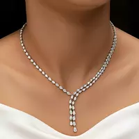 Regalia Eco Diamonds Lariat Style Necklace with Pear Drops Rent