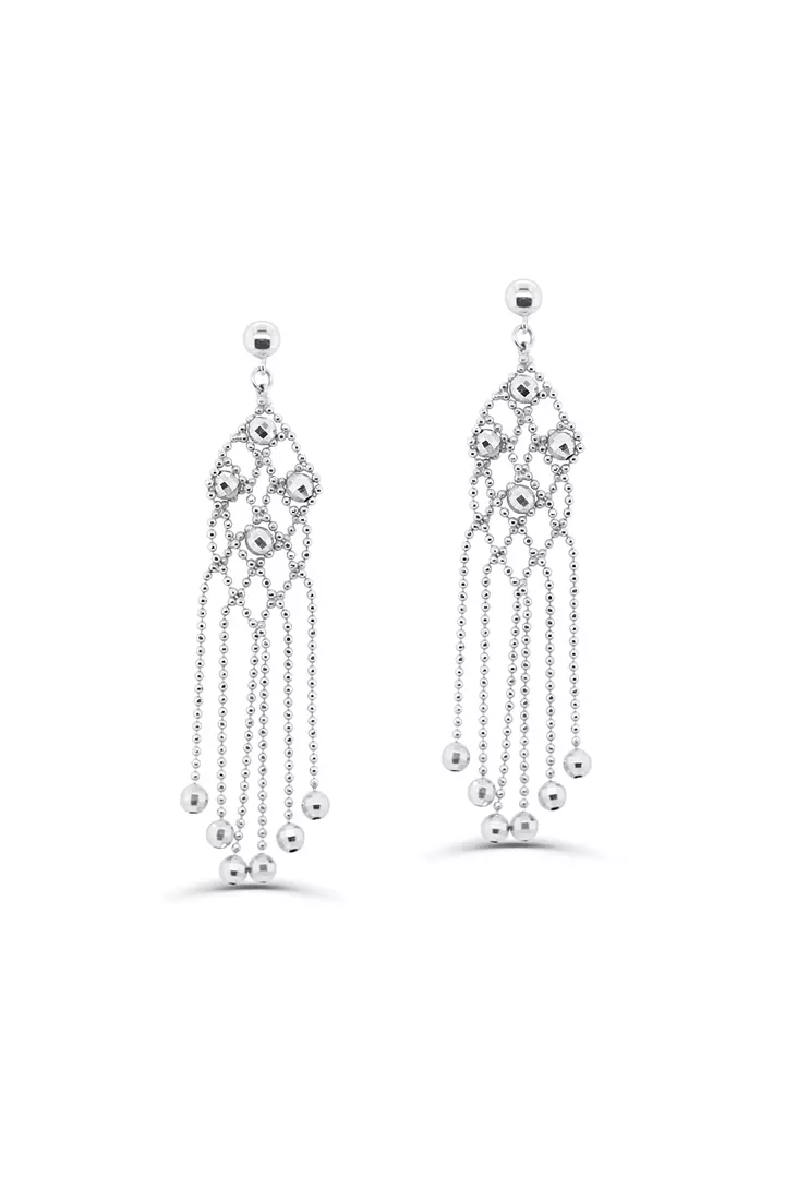 silver chandelier earrings on rent for women