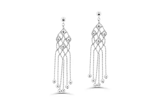 silver chandelier earrings on rent for women
