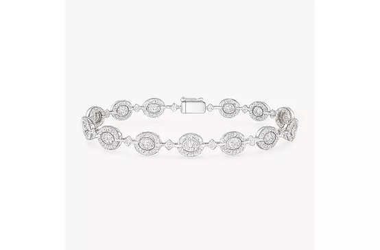 Rent oval halo diamond tennis bracelet