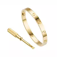 Yellow Gold cartier love bracelet with diamonds
