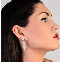 diamond drop earrings for rent on model