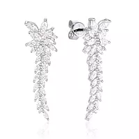 rent diamond cluster drop earrings for wedding day