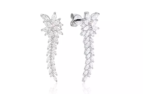 rent diamond cluster drop earrings for wedding day