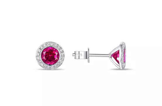 pink diamond earrings for women on rent