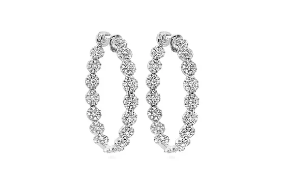 Diamond hoop earrings for rent