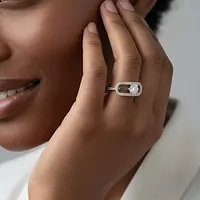 Paperclip Eco Diamonds Fashion Ring