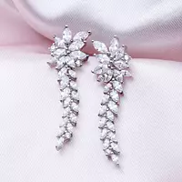 diamond marquise cut drop earrings for rent