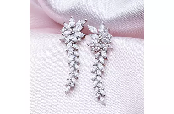 diamond marquise cut drop earrings for rent