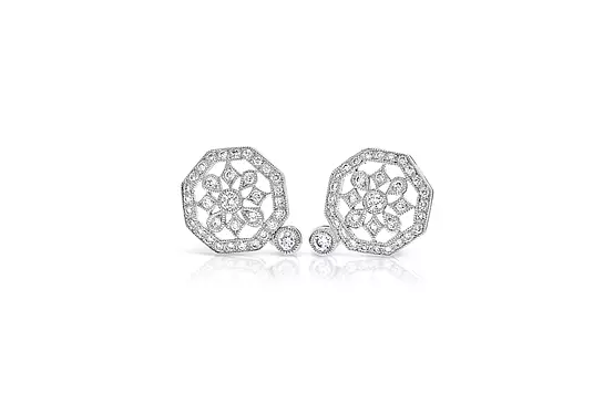 white gold and diamond earrings on rent for women