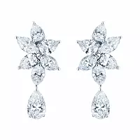 rent diamond drop earrings with teardrop shape for weddings