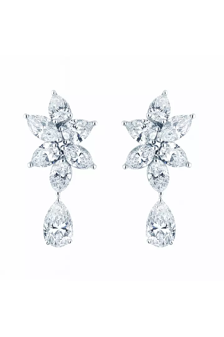 rent diamond drop earrings with teardrop shape for weddings