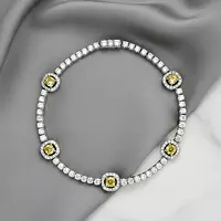 Yellow and White Diamonds Tennis Bracelet for wedding