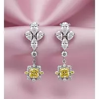 Rent yellow diamonds drop earrings