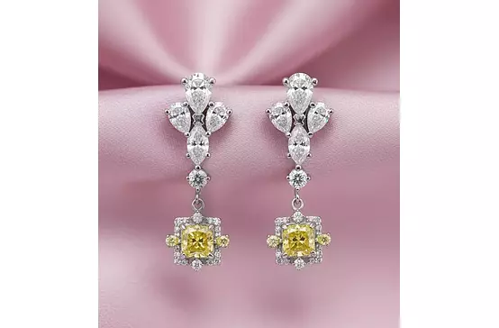 Rent yellow diamonds drop earrings