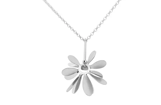 borrow silver flower pendant for women online