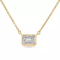 Emerald cut diamond necklace for rent