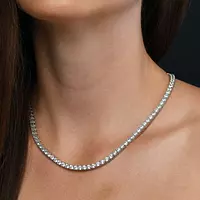 rent diamond tennis necklace on a model neck for wedding