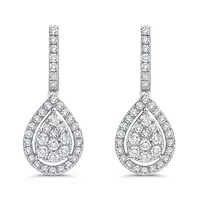 teardrop pear shaped diamond drop earrings for rent for bridal event or wedding day