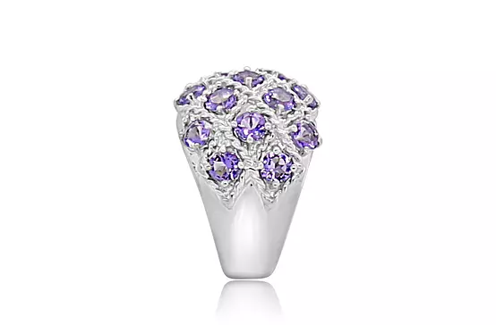purple blue tanzanite cocktail ring for rent