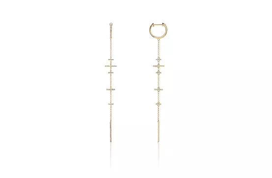 diamond drop earrings for rent in yellow gold