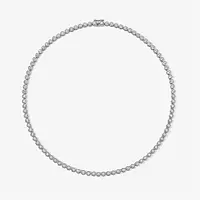 Oval Bezel Set Diamond Tennis Necklace
