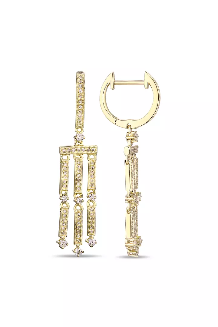 gold cocktail earrings for women online on rent