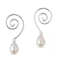 pearl swirl earrings for women on rent