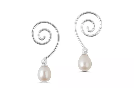pearl swirl earrings for women on rent
