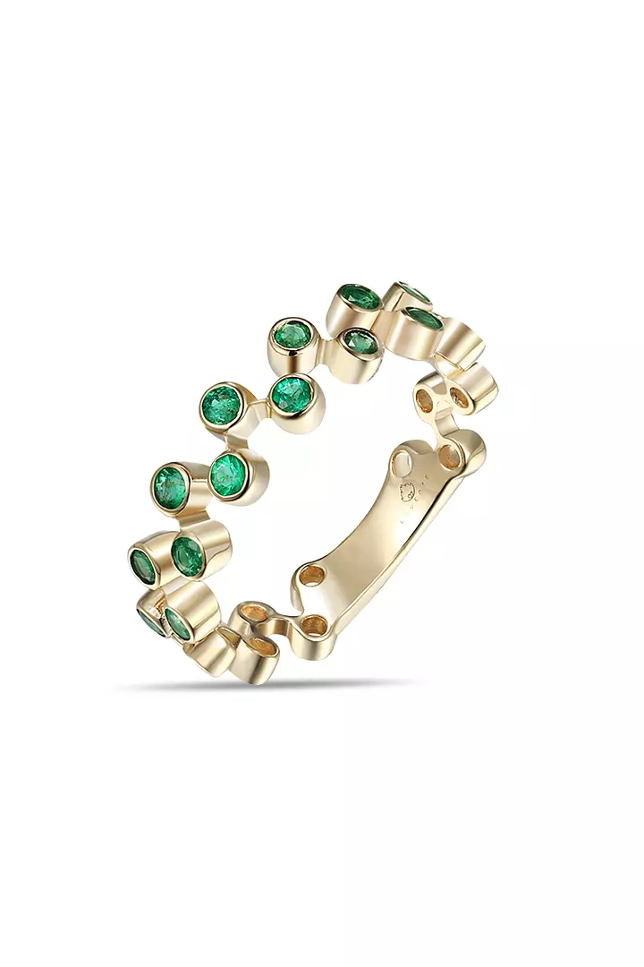 green emerald diamond ring on rent for women