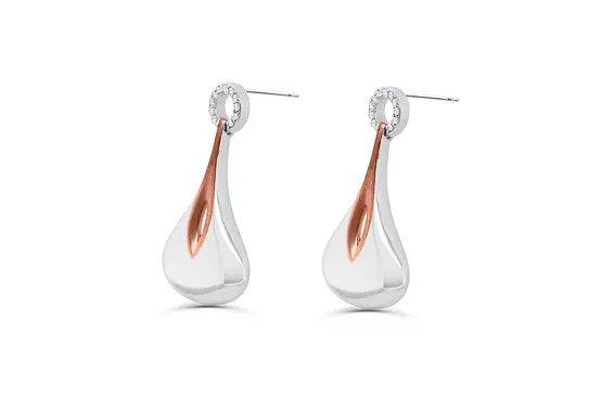 rose gold teardrop earrings for women on rent