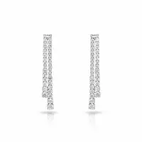 Rent Double row diamond drop earrings