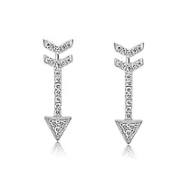 Diamond arrow earrings for rent in white gold