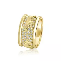rent diamond yellow gold band side view
