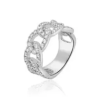 SIDEWAYS VIEW OF DIAMOND CABLE DESIGN BAND RING FOR RENT