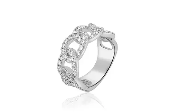 SIDEWAYS VIEW OF DIAMOND CABLE DESIGN BAND RING FOR RENT