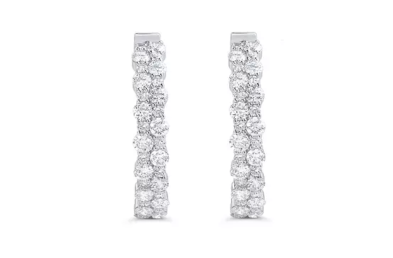 wedding day jewelry hoop earrings with diamonds for rent