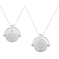 sterling silver coin necklace with diamond on rent for women