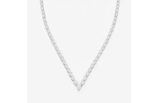 Rent Pear shaped diamond tennis necklace