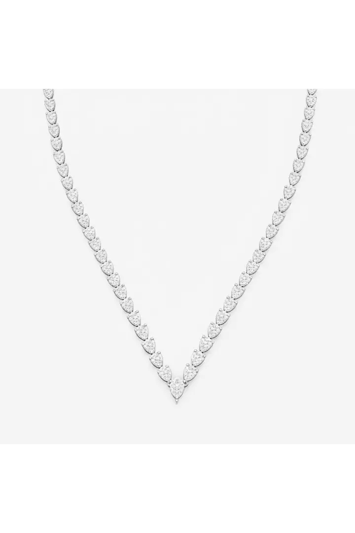 Rent Pear shaped diamond tennis necklace