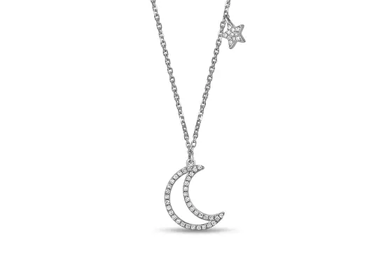 borrow moon and diamond star pendant for women online