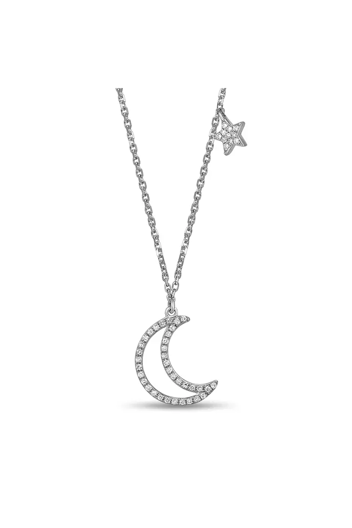 borrow moon and diamond star pendant for women online