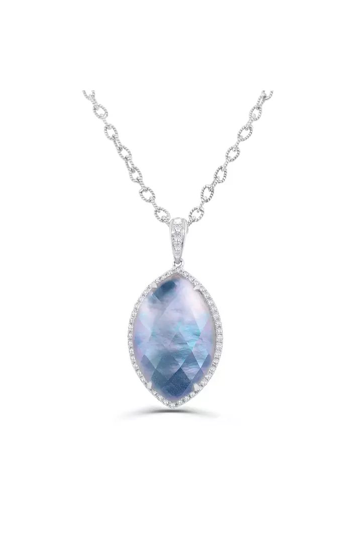 The Doves Moonlit Lapis Marquise Pendant for rent. 