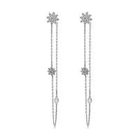 The Double Florette Thread Diamond Earrings.