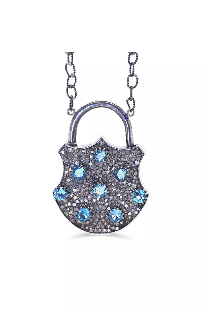 blue topaz diamond necklace on rent for women online