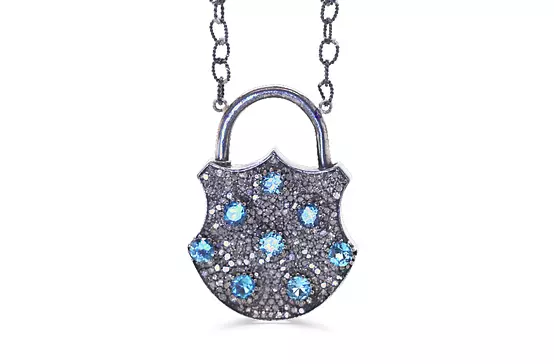 blue topaz diamond necklace on rent for women online