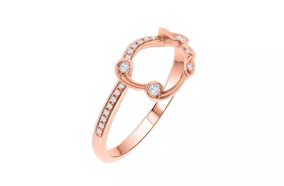 borrow rose gold cocktail ring with diamond for women