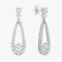 Rent Teardrop Shaped Pave Diamonds Drop Earrings