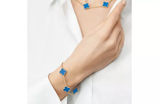 Blue Agate bracelet Van Cleef for rent 