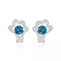 Blue and white diamonds earrings for rent